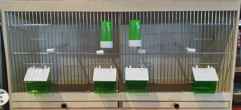 Cage d'élevage en bois, avec couvercles/pots d'alimentation 80x40x30cm