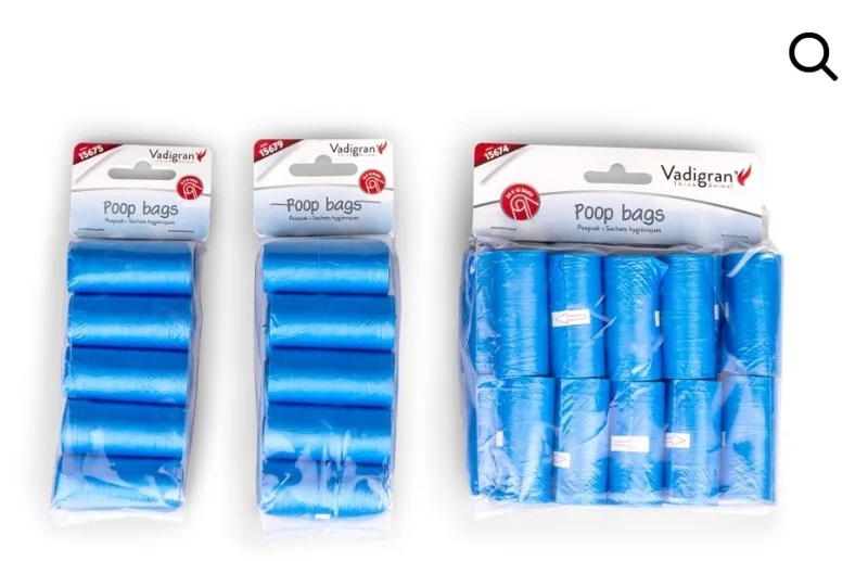 Sacs à caca Bleu - 5 rouleaux