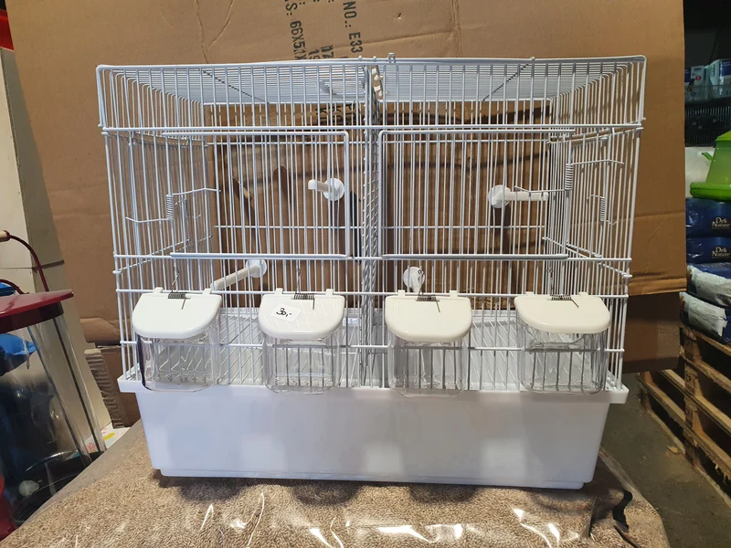 Pot à Nourrir Cage Fil Blanc 102cm