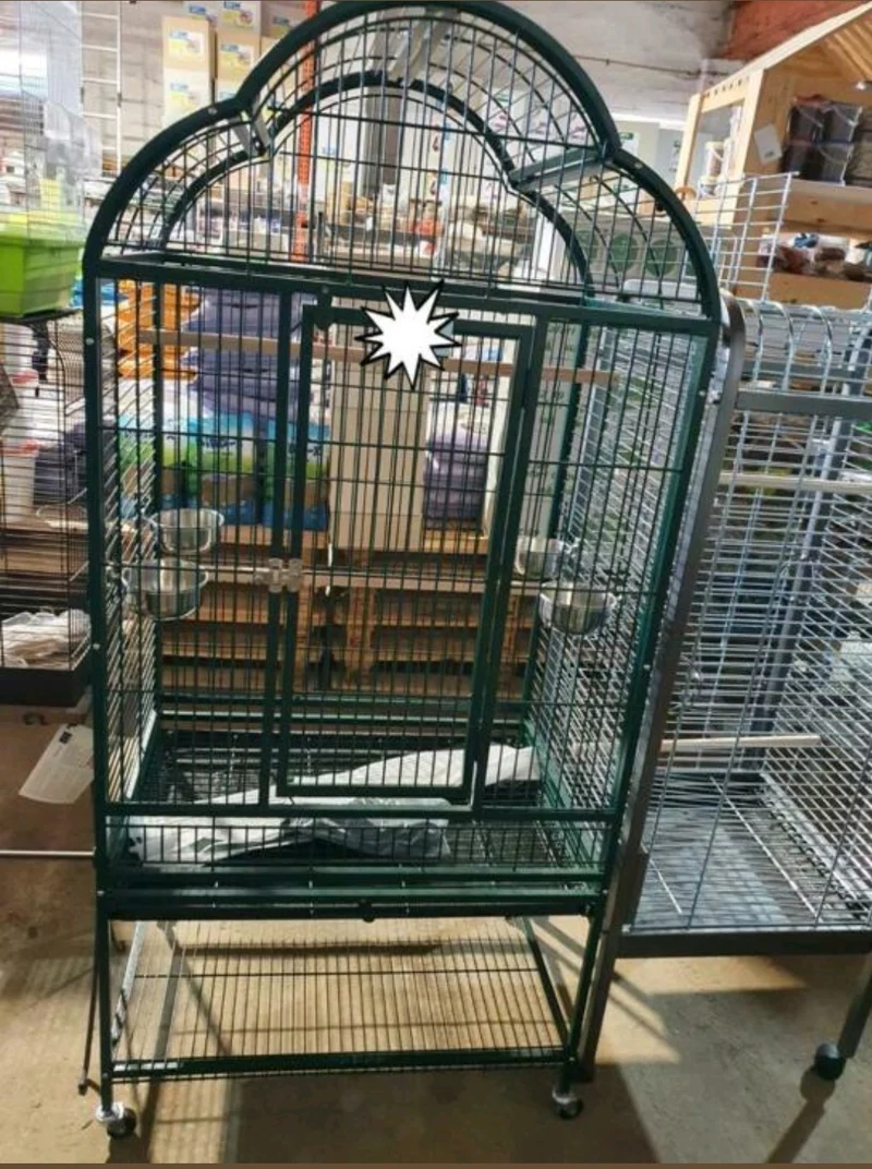 Cage Perroquet Toit Ouvert Vert 102X72X178