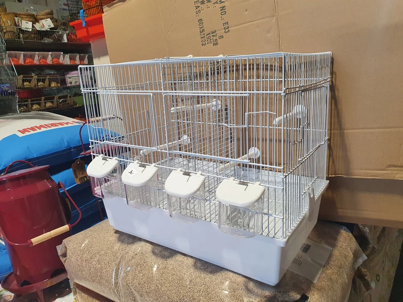 Cage d'élevage blanche empilable en grillage de 45 cm (avec grille de fond)