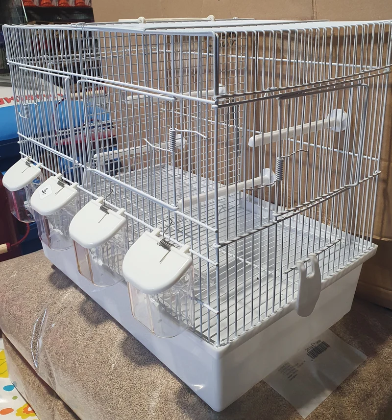 Cage d'élevage blanche empilable en grillage de 45 cm (avec grille de fond)