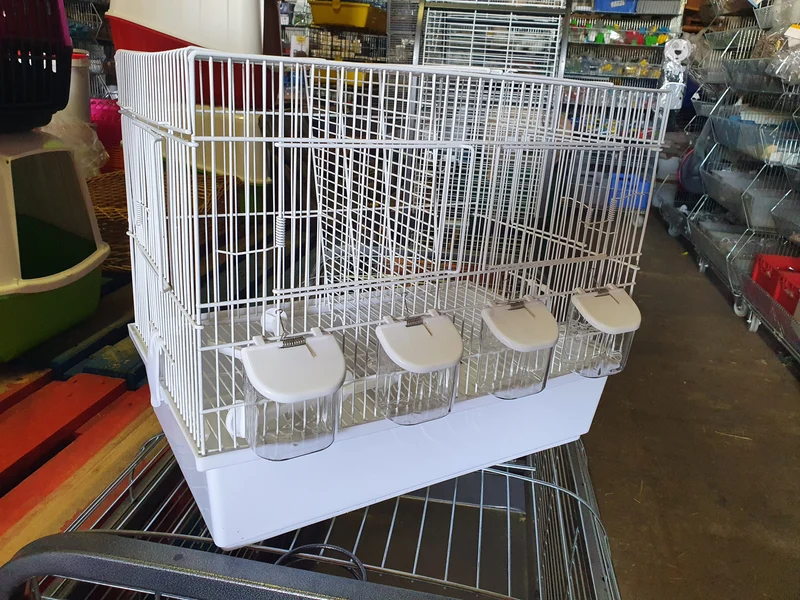 Cage d'élevage blanche empilable en grillage de 45 cm (avec grille de fond)