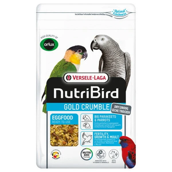 Nutribird Gold Crumble Grandes Perruches et Perruches 800 grammes (Avec fermeture éclair)