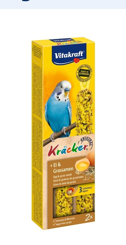 Vitakraft Kräcker œuf de perruche et graines d'herbe, 2 pièces