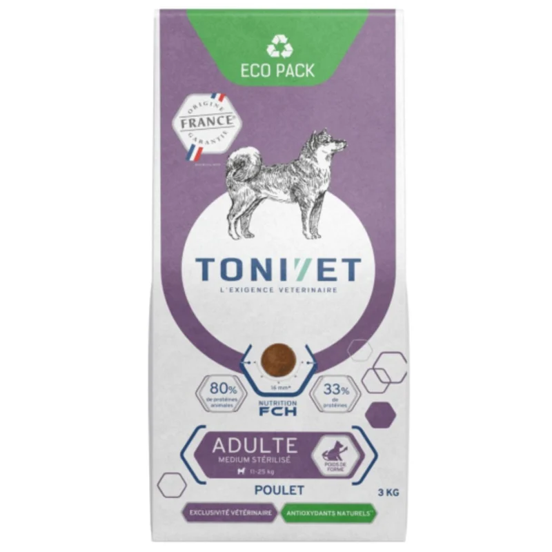 Croquettes Tonivet Chien Adulte Medium Stérilisé