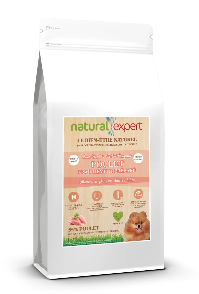 Croquettes Naturelles Chien Petite Race – 55% Poulet | Phyto Véto