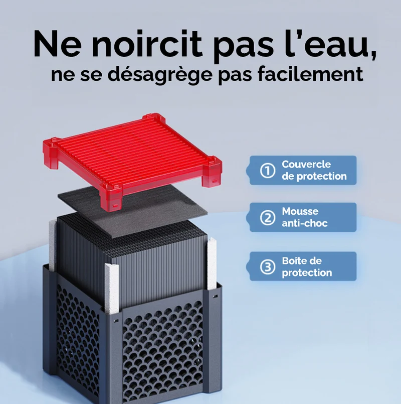 Cube charbon actif + étui robuste pour abreuvoirs