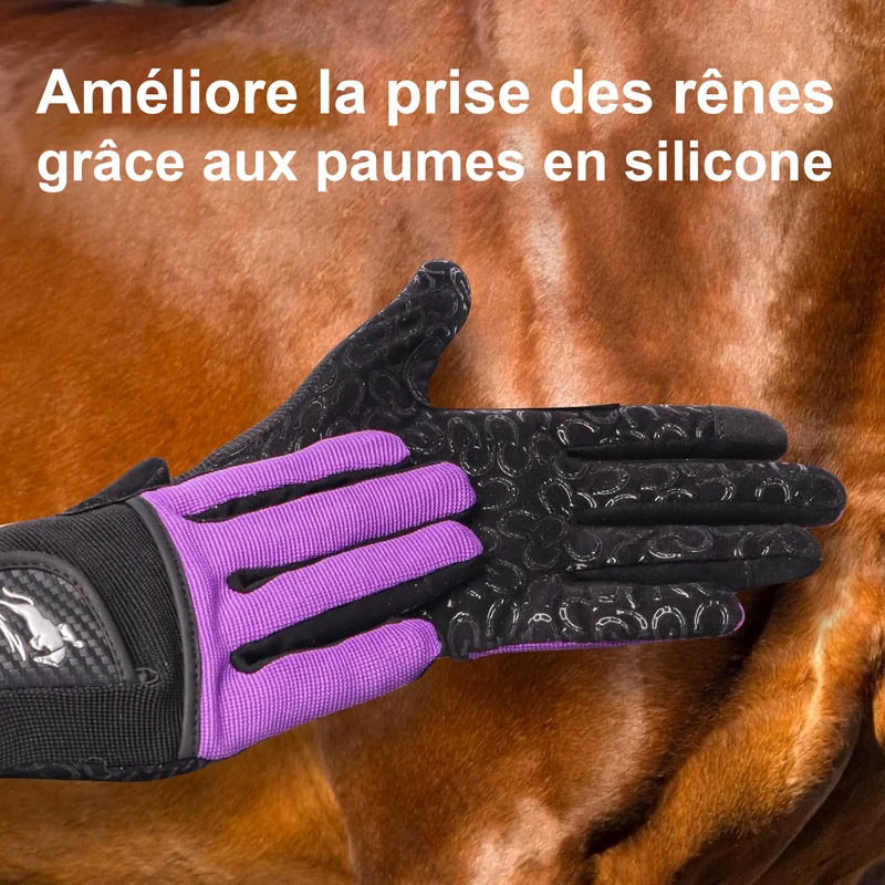 Gants d'équitation confortables antidérapants ajustables