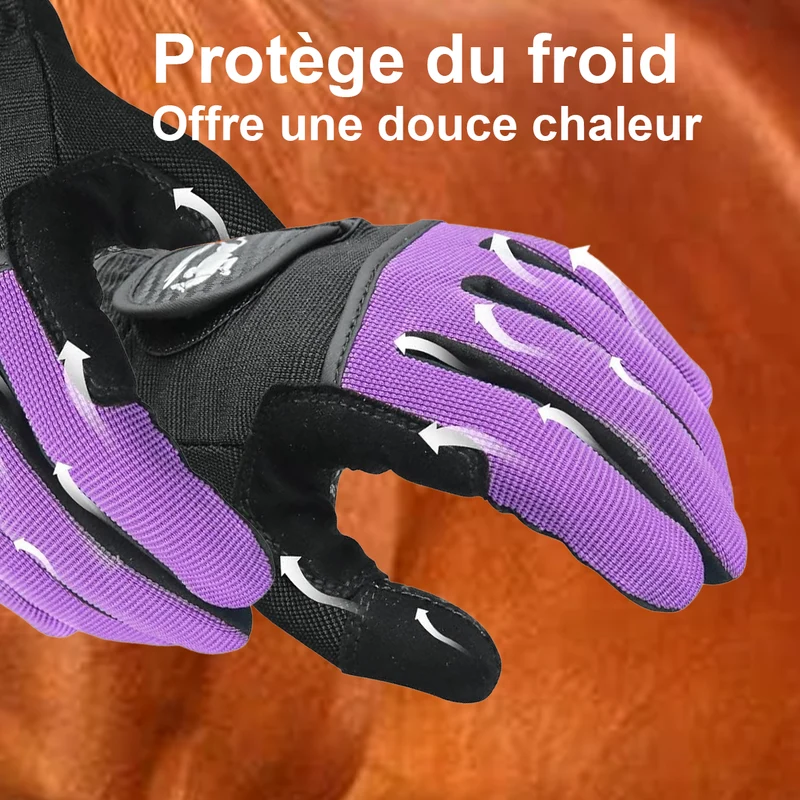 Gants d'équitation confortables antidérapants ajustables
