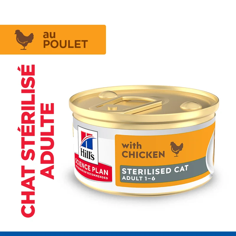 Hill's Adult Sterilised Cat Mousse Poulet - chat