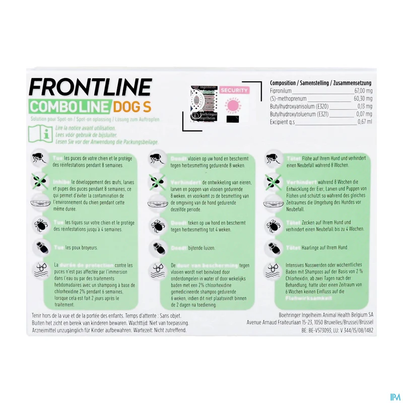 Frontline Combo Line Hond S 2-10kg | 6x0,67 pipetten | Vlooien & Teken