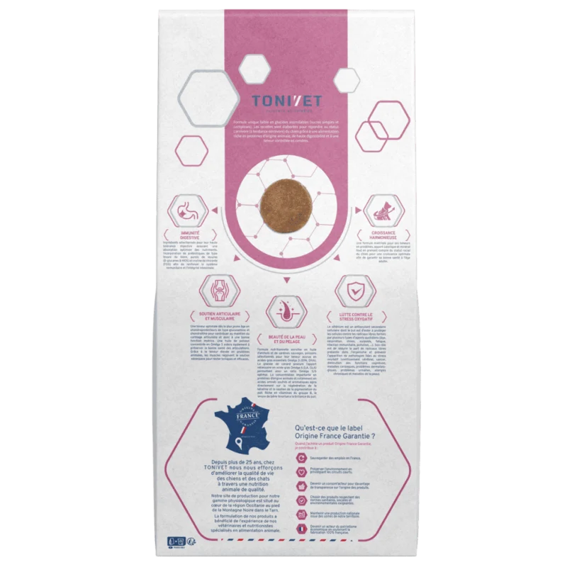 TONIVET JUNIOR MEDIUM POULET -croquettes chien