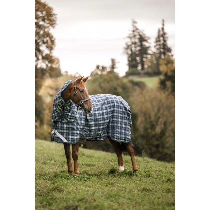 Rhino Couvre-Cou Turnout 150g Hunter Check/Green/Navy