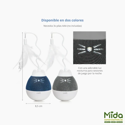 Catit PIXI Spinner Dispensador de Snacks y Juguete con Pluma para Gatos