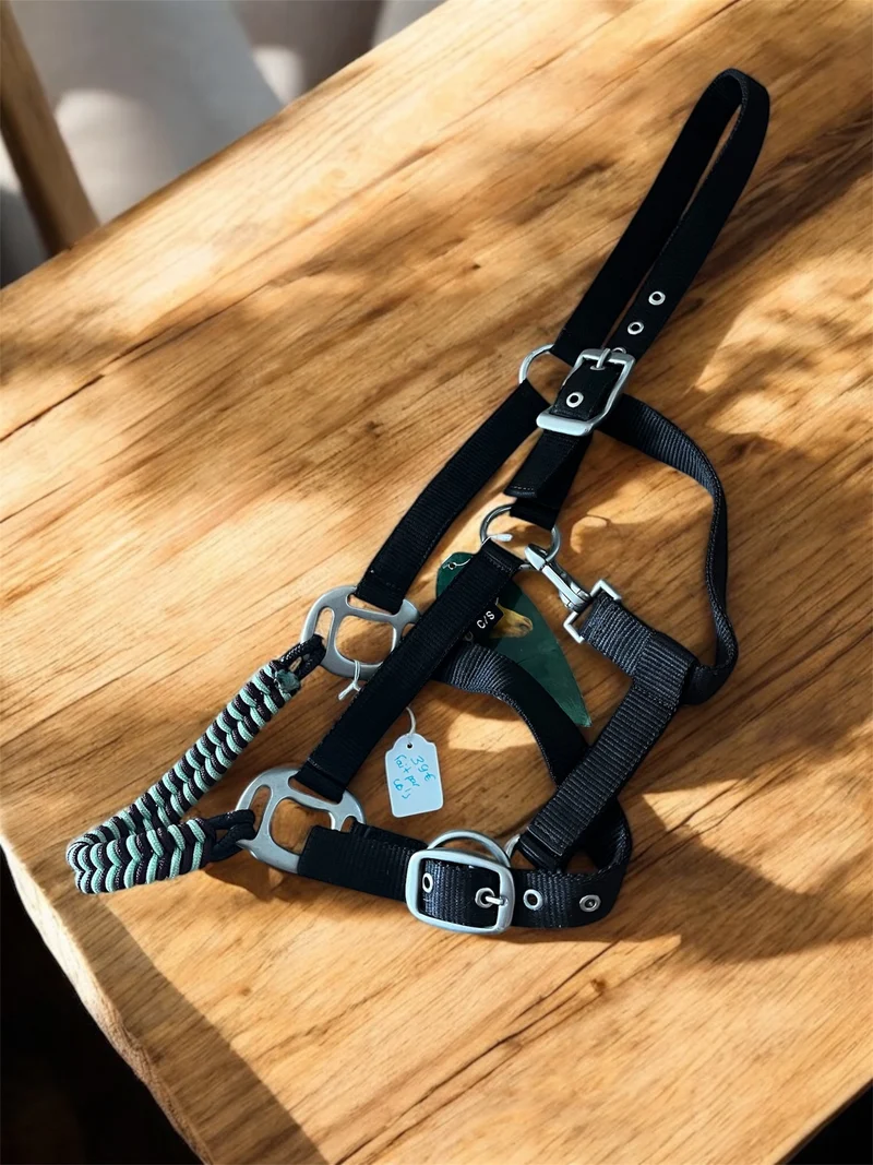 Licol cheval Norton taille Cob avec muserolle tissée à la main