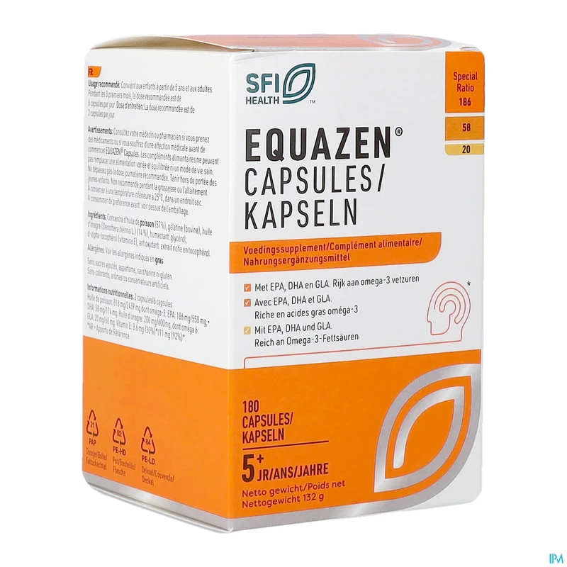 Equazen Omega 3/6 | 180 Capsules | Concentratie & Geheugen