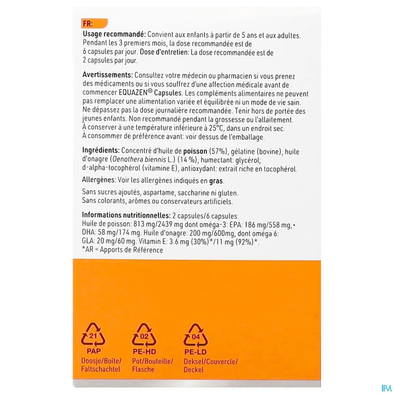 Equazen Omega 3/6 | 180 Capsules | Concentratie & Geheugen