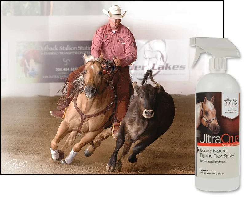 Spray naturel contre les mouches et les tiques pour chevaux - UltraCruz®.