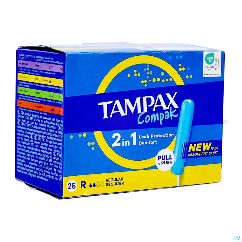 Tampax Compak Regular | 26 tampons + inbrenghuls | Menstruatie