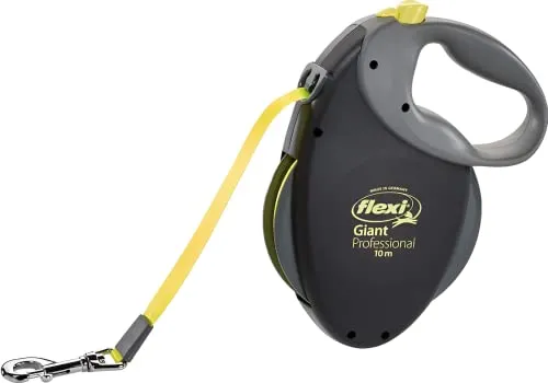 Croci Flexi New Neon Tape, Guinzaglio per cani allungabile riflettente, taglia L fino a 50 kg, lunghezza 8 Metri, Nero e giallo