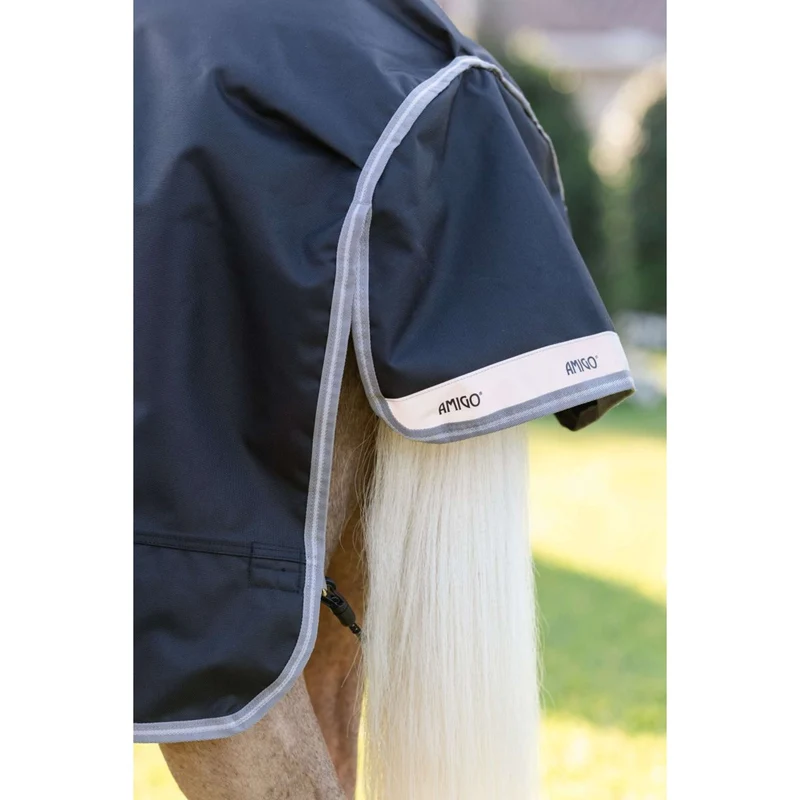 Amigo Chemise Turnout 1200D Pony 50g Noir/Gris Titane/Argent