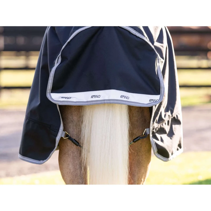 Amigo Chemise Turnout 1200D Pony 50g Noir/Gris Titane/Argent