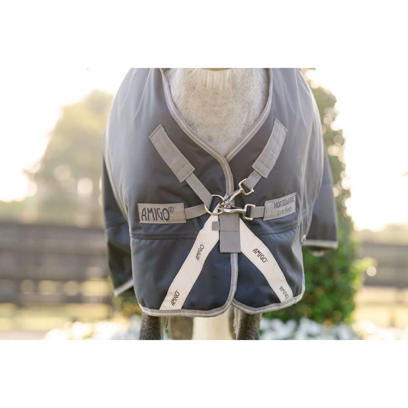 Amigo Chemise Turnout 1200D Pony 50g Marine/Gris Titane/Argent