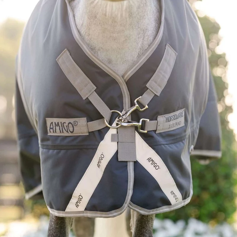 Amigo Chemise Turnout 1200D Plus Pony 50g Marine/Gris Titane/Argent