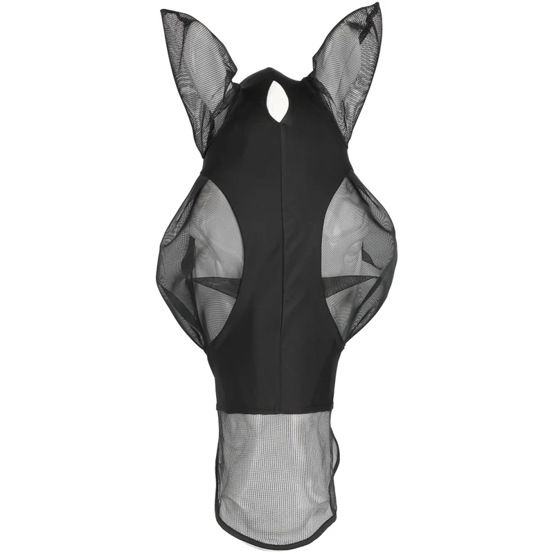 EQUITHÈME Masque Anti-Mouches Lycra UV protection Avec Filet Nez Noir