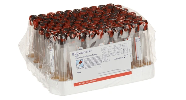 Tube BD Vacutainer SST bouchon traditionnel (rouge/gris)