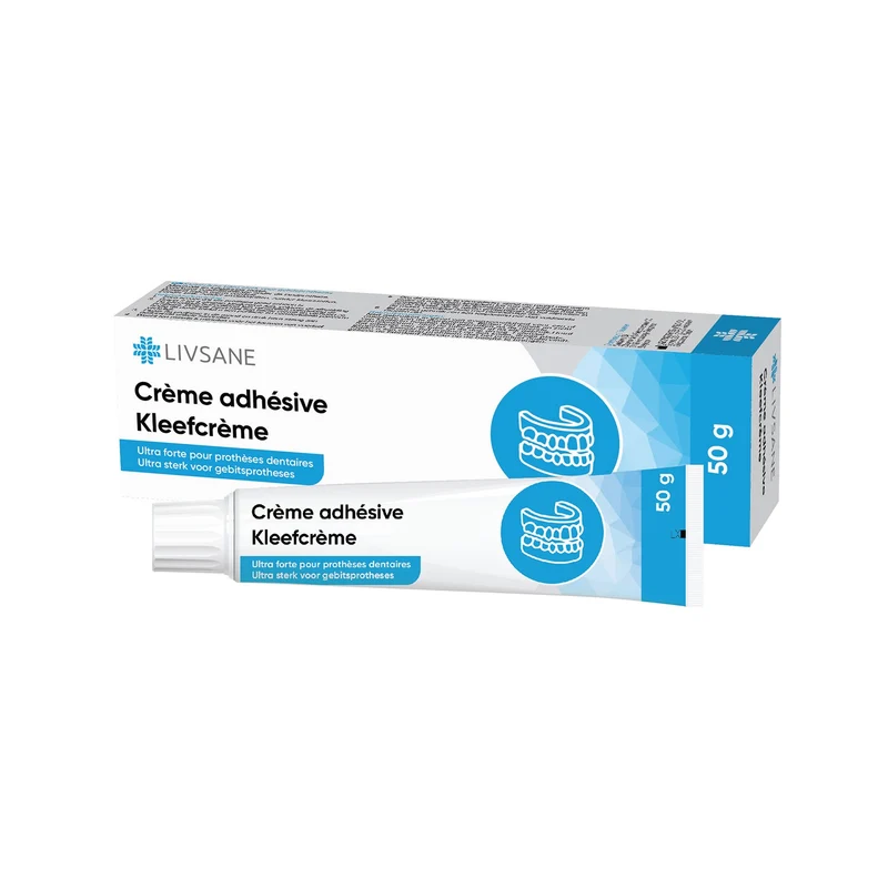 LIVSANE Oral Kleefcrème | 3x50g tube | Kunstgebit
