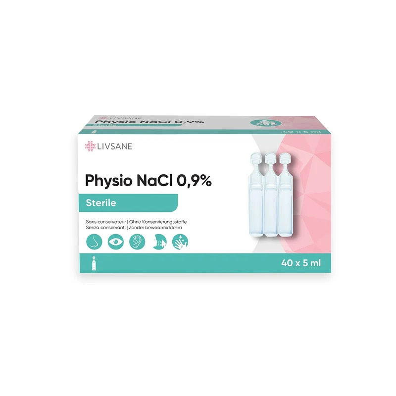 LIVSANE Physio NaCl 0,9% | 120x5ml Fysiologisch Serum | Neusspoeling