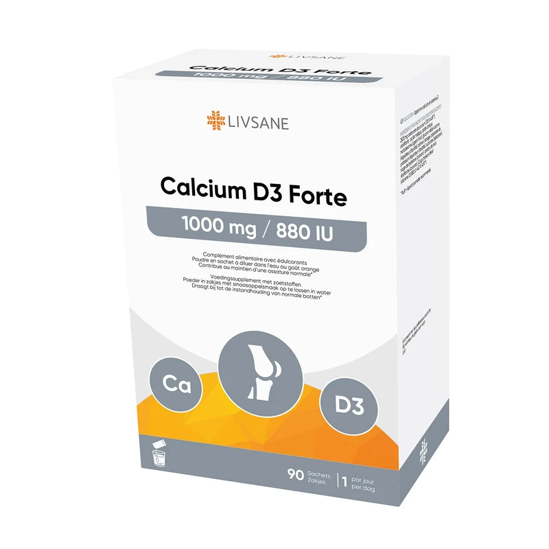 LIVSANE Calcium D3 Forte 1000mg | 2x90 Zakjes | Botgezondheid