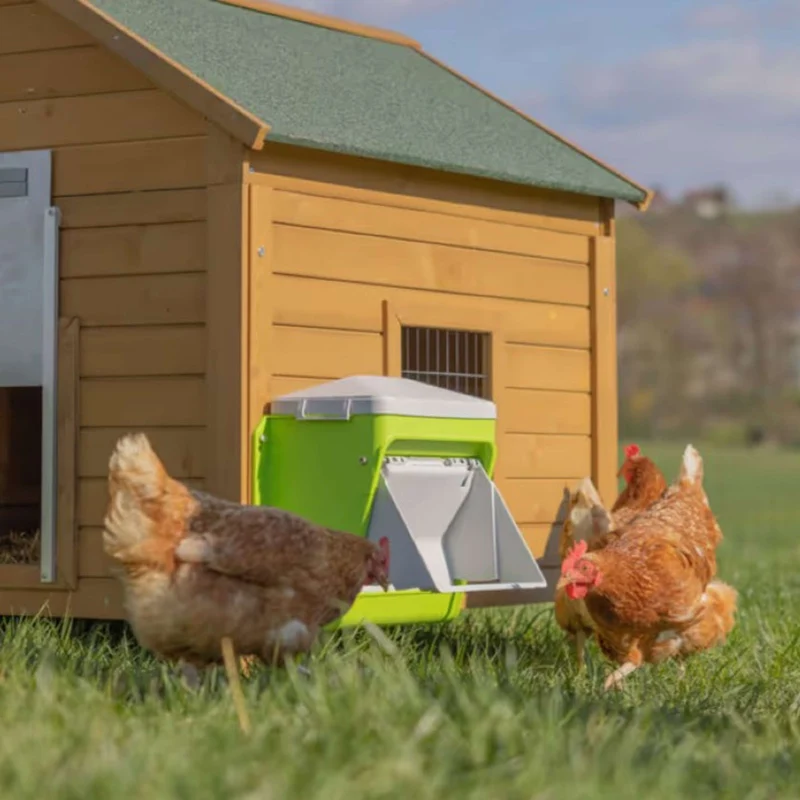 Kerbl Distributeur Automatique de Nourriture avec Clapet de Protection Vert