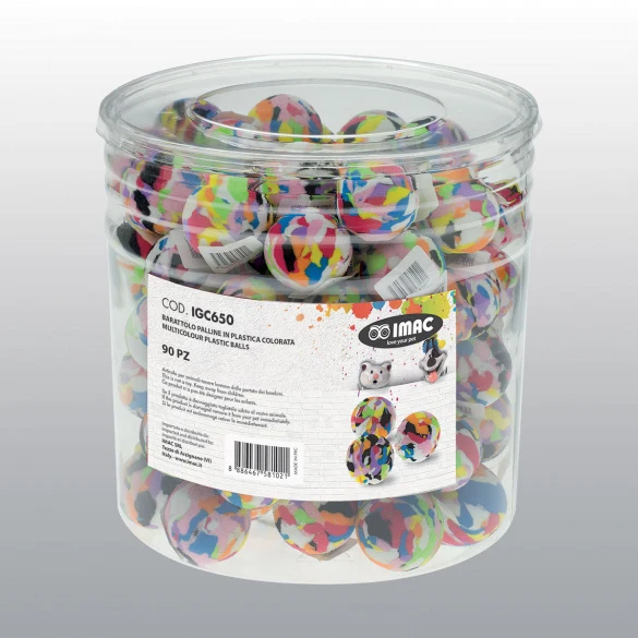 Baril de 90 balles colorées pour chat et petit chien