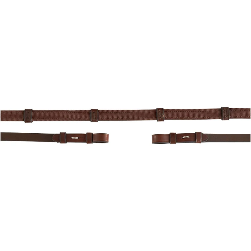 BR Rênes Cuir avec Arrêts Oak/Silver