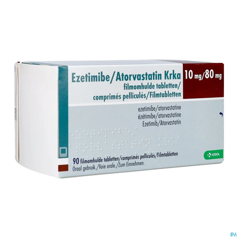 Ezetimibe/Atorvastatine Krka 10/80mg | 90 tabletten | Cholesterol