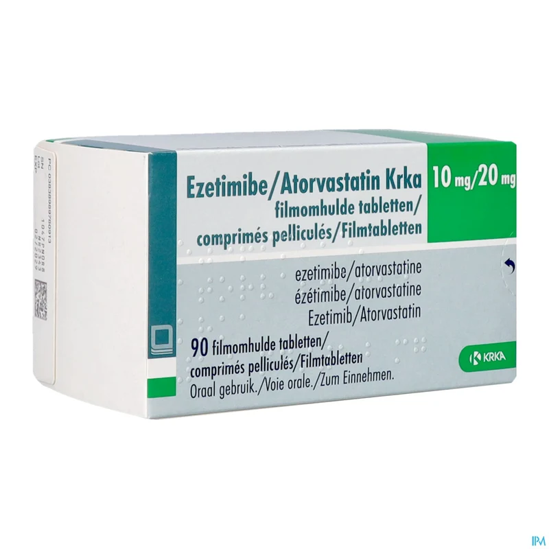 Ezetimibe/Atorvastatine Krka 10/20mg | 90 tabletten | Cholesterol