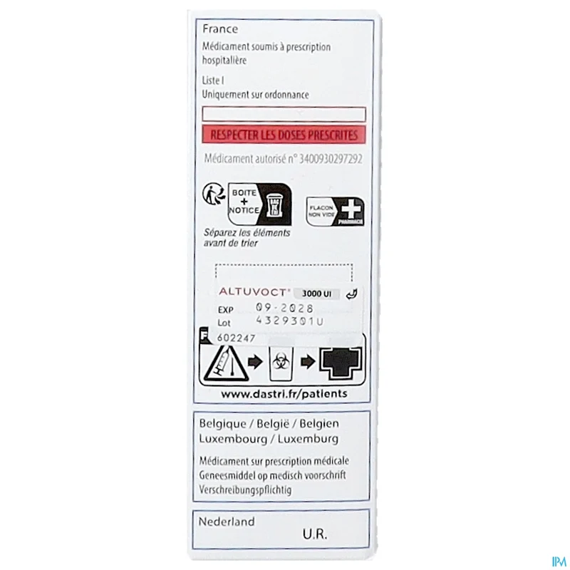 Altuvoct 3000 IE | 1x voorgevulde spuit 3ml | Hemofilie A