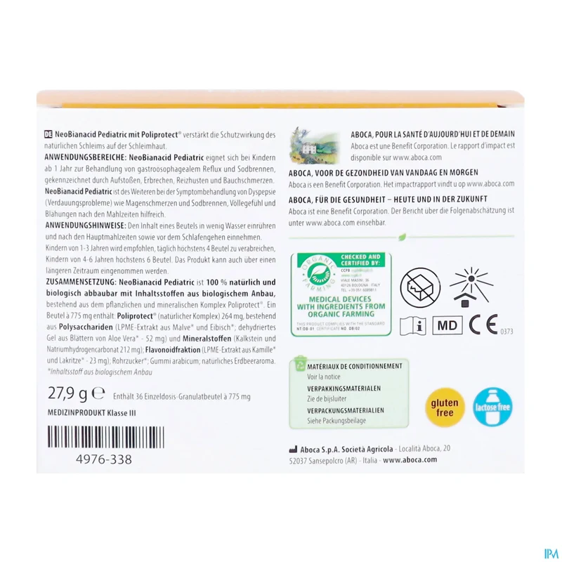 NeoBianacid Pediatric | 36x775mg zakjes granulaat | Maagzuur