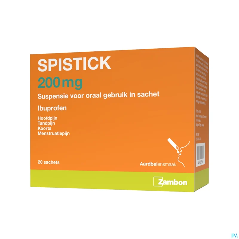 Spistick Ibuprofen 200mg | 20 zakjes | Pijnstiller