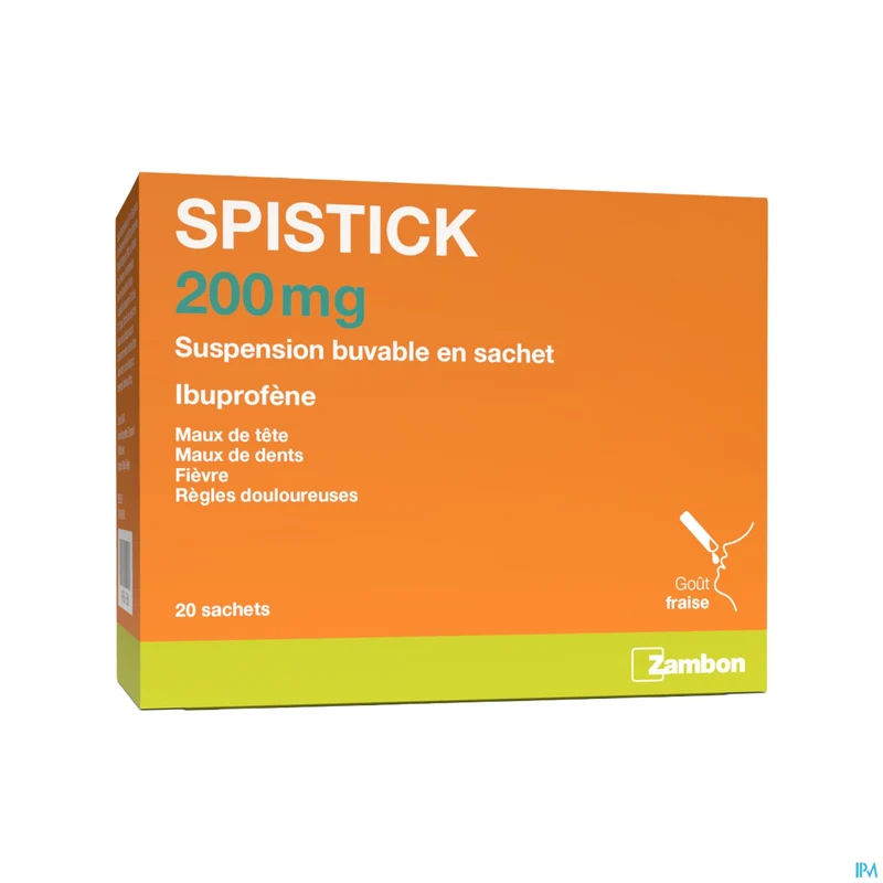 Spistick Ibuprofen 200mg | 20 zakjes | Pijnstiller