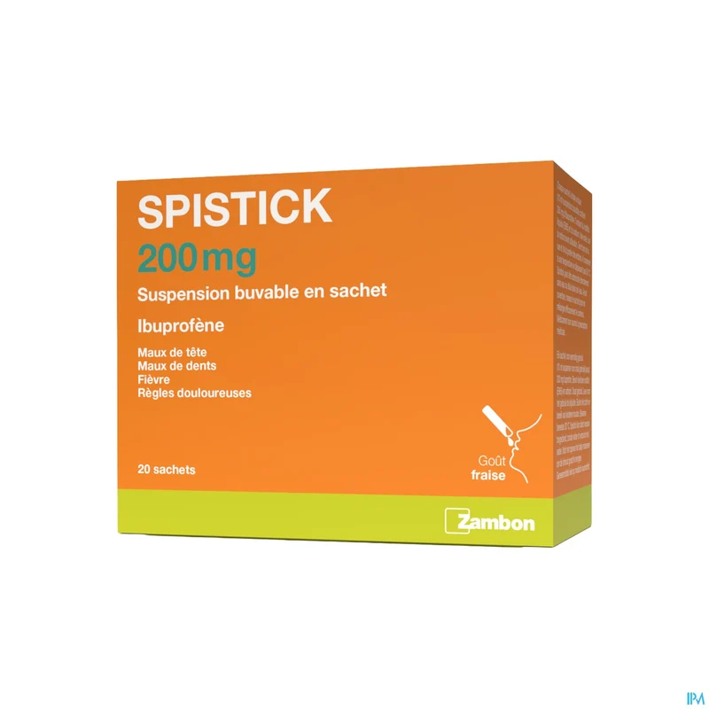 Spistick Ibuprofen 200mg | 20 zakjes | Pijnstiller
