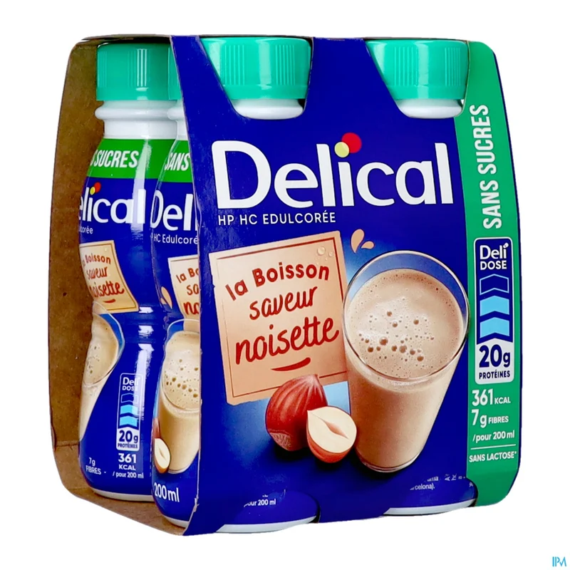 Delical HP HC Hazelnoot z/suiker | 4x200ml | Drinkvoeding