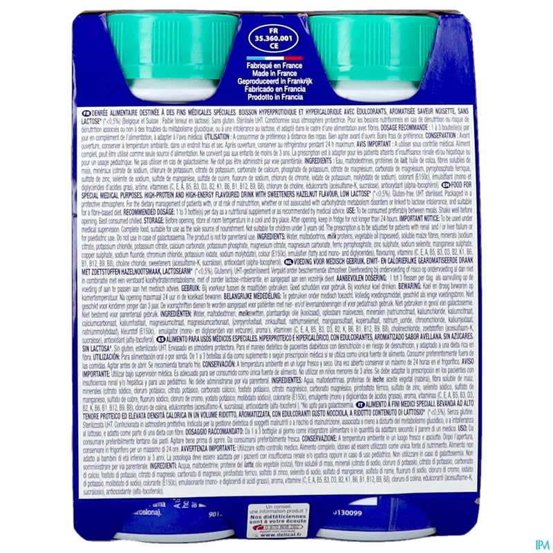 Delical HP HC Hazelnoot z/suiker | 4x200ml | Drinkvoeding