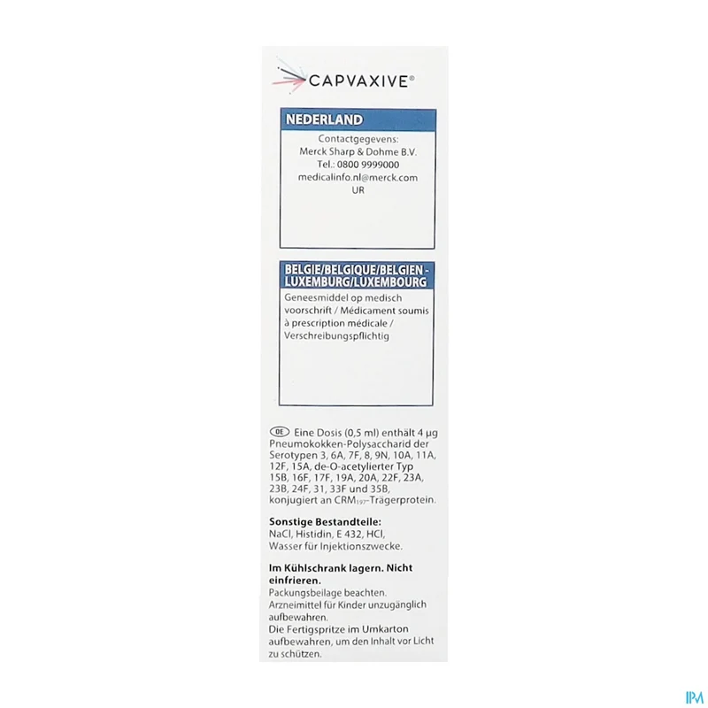 Capvaxive | 0,5ml voorgevulde spuit | Pneumokokkenvaccin