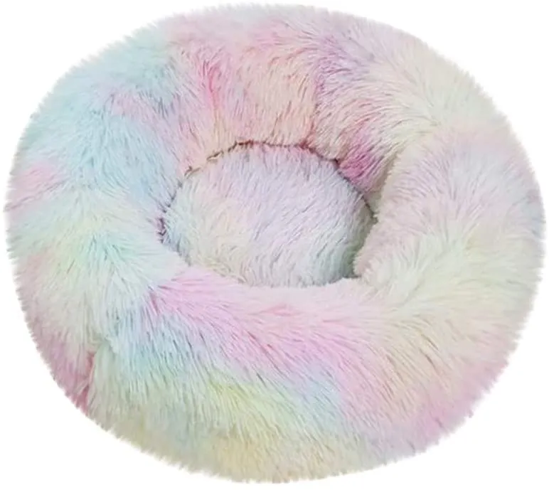 FriendGG - Cuscino in Peluche a Forma di Ciambella, a Forma di Cagnolino, Caldo, in Peluche