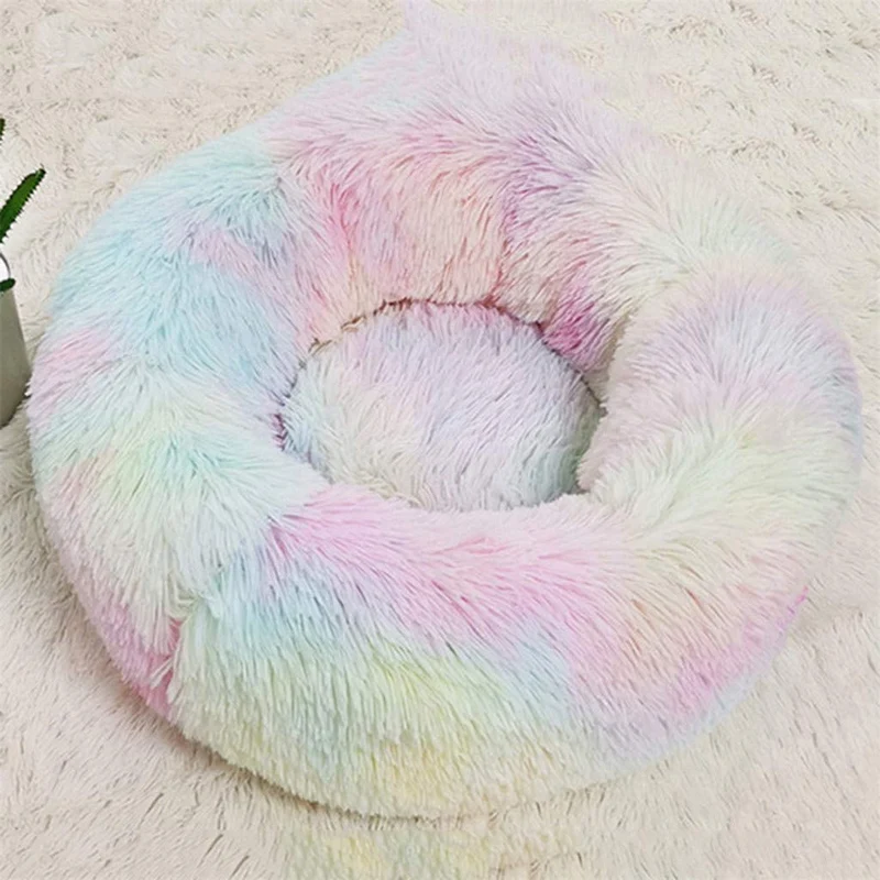 FriendGG - Cuscino in Peluche a Forma di Ciambella, a Forma di Cagnolino, Caldo, in Peluche