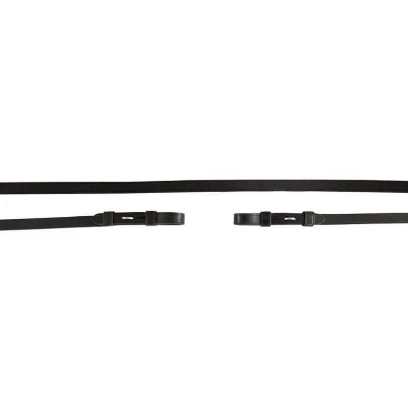 BR Rênes de Filet Cuir Fermé 13mm Blind Noir/Argent